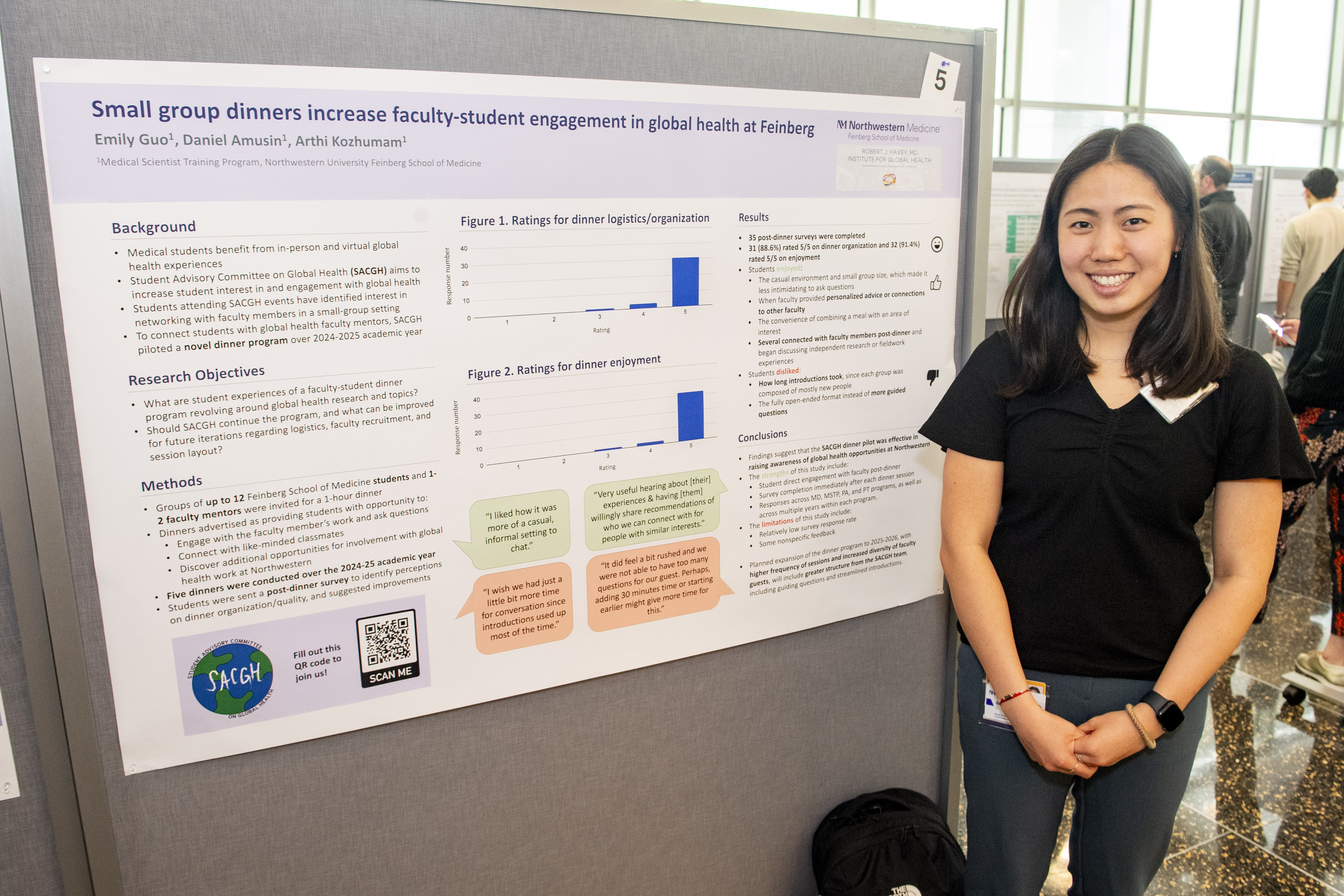 Emily Guo presents a poster at Global Health Education Day