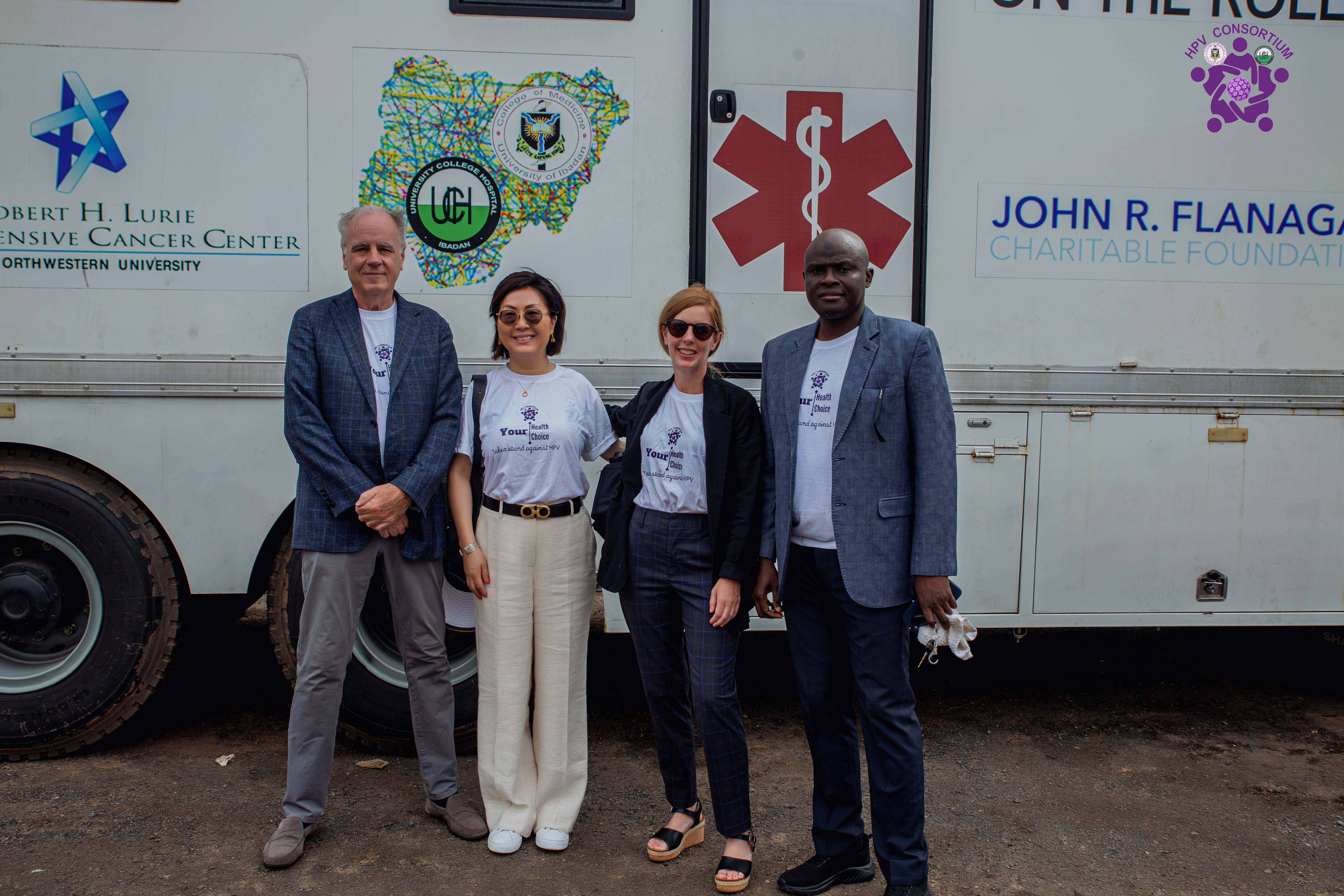Havey Institute for Global Health leadership and collaborators at the Health on the Roll mobile clinic launch