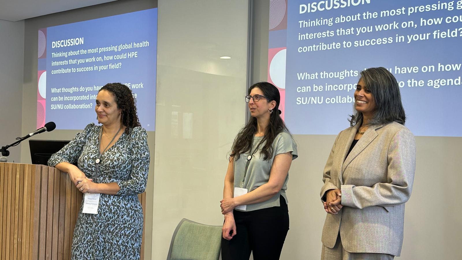 Members of the Scoping Current Opportunities for Health Professions Education (SCOHPE) project give a presentation