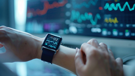 wearable technology monitoring vitals on a wrist